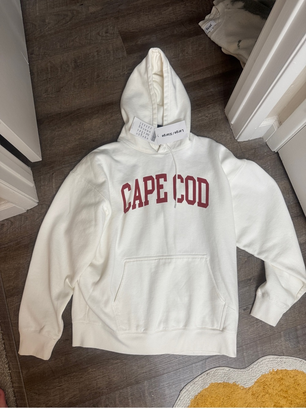 New*** Brandy Melville hoodie Cape Cod White Hoodie with Red Lettering